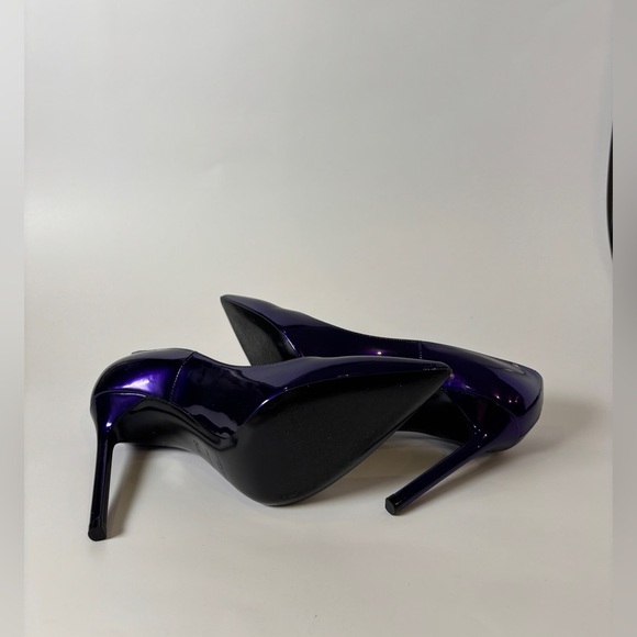 Saint Laurent Paris Purple Patent Pumps – YSL Pointed Toe Designer Heel size 6.5 - Picture 8 of 11